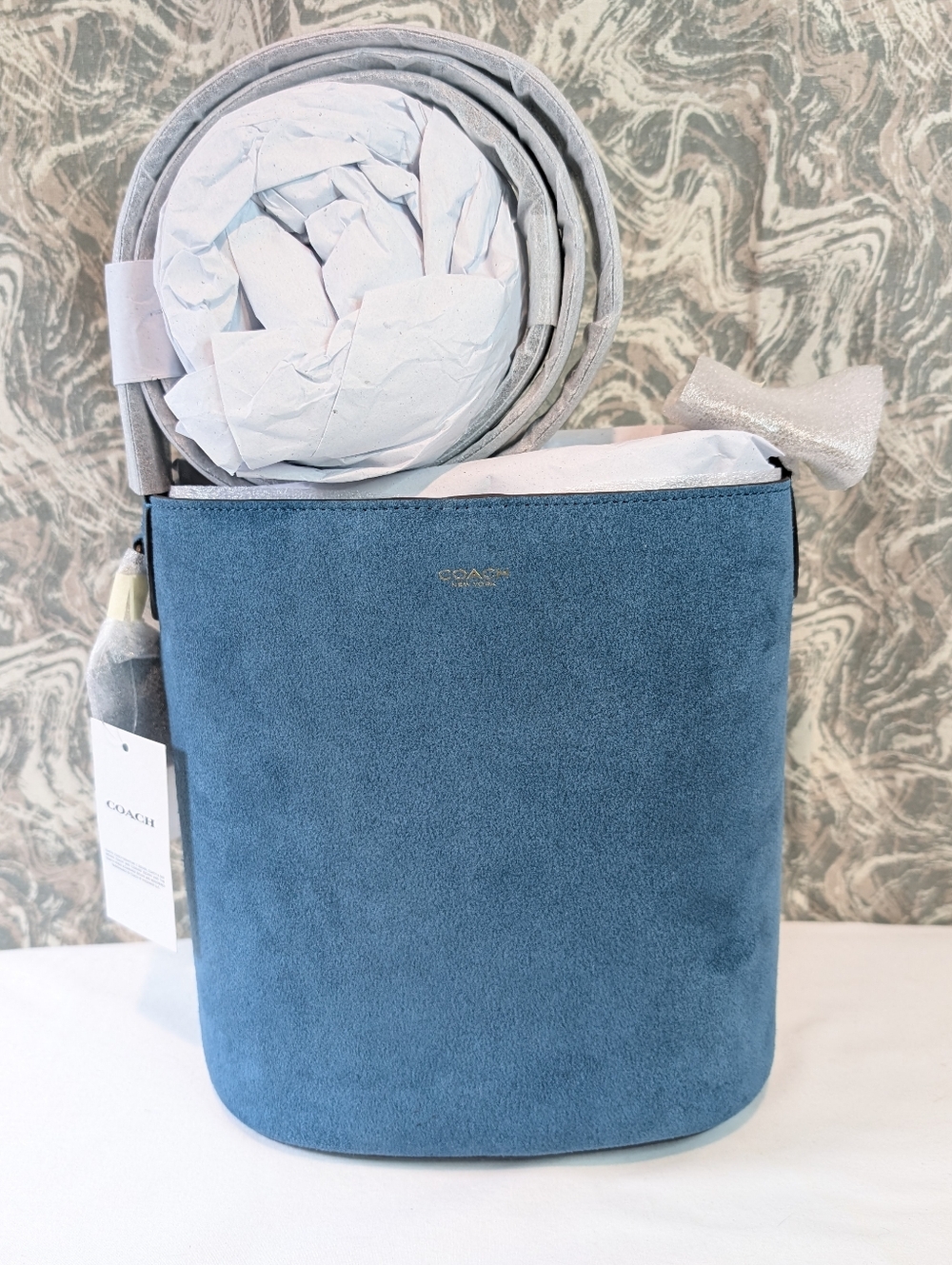 NWT Coach Bleeker Bucket Bag 21 Sea Blue